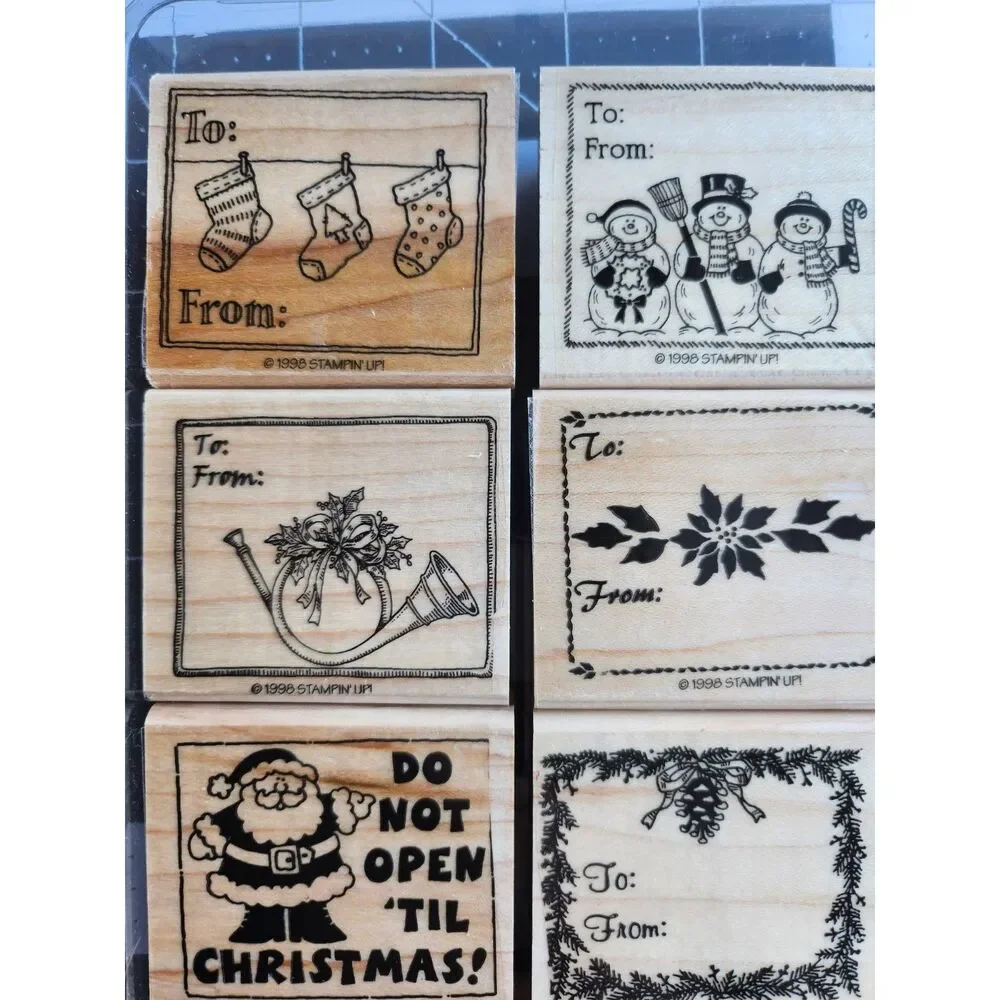 INVENTORY REDUCTION SALE. 8 Christmas Theme, To & From, Stampin' Up 1998 B3
